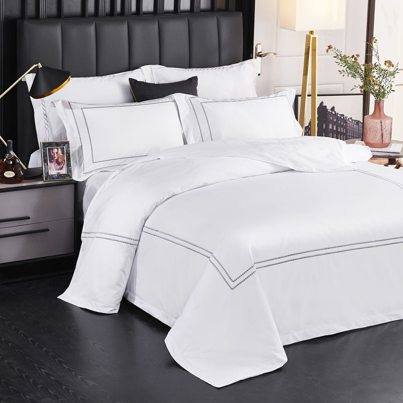 800 Ct Pure Cotton White Hotel Bed Sheets