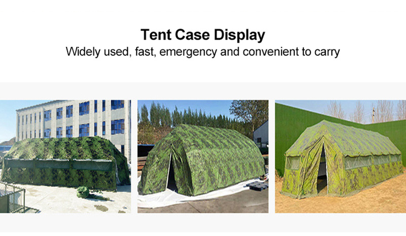 Camouflage tent for disaster relief and resettlement