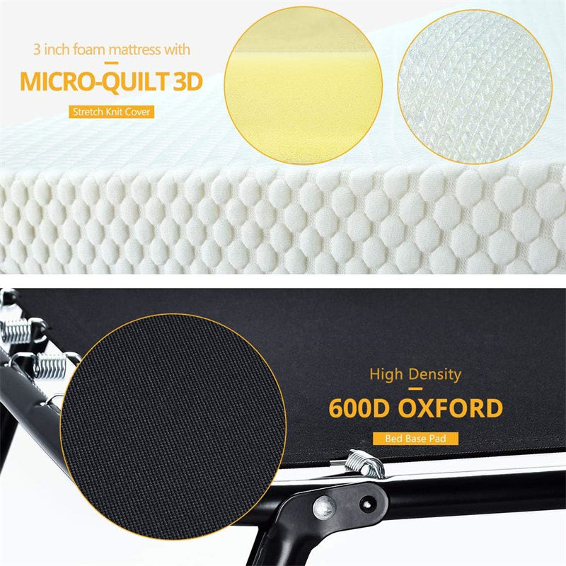 Outdoor concealmentBeige folding bed