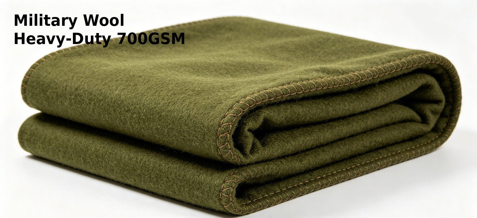Heavy-duty wool blanket folded for specification review