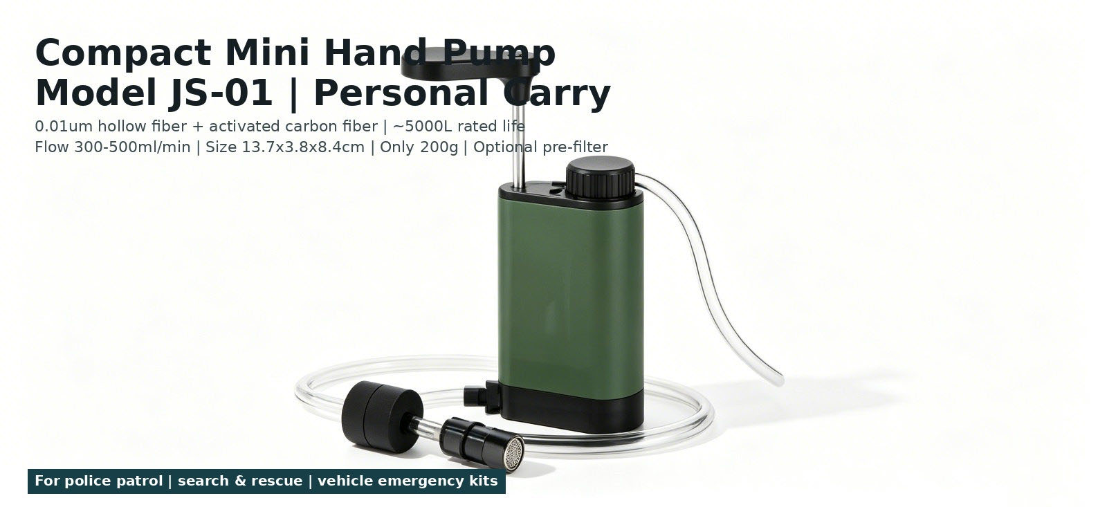 Compact personal hand-pump water purifier model for bulk procurement review and emergency water planning Compact personal hand-pump water purifier model for bulk procurement review and emergency water planning