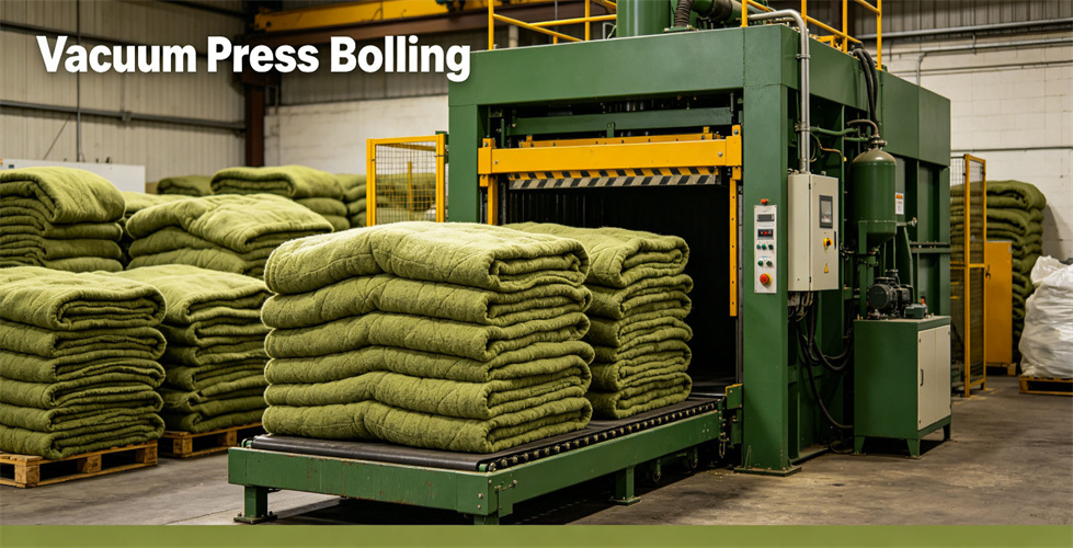 Blanket vacuum packing check for volume control, carton planning and shipment preparation
