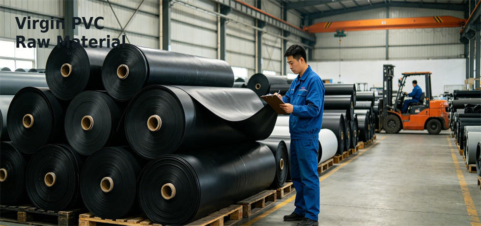 PVC material prepared for emergency shower bag production for procurement review and emergency hygiene allocation