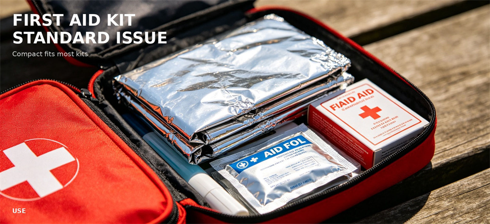 Emergency foil blankets packed inside a first aid kit for supply planning for bulk procurement review Emergency foil blankets packed inside a first aid kit for supply planning for bulk procurement review