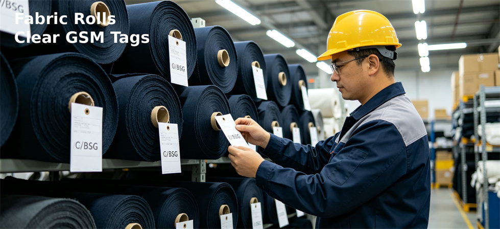 Relief blanket fabric roll tags for GSM traceability and raw material verification