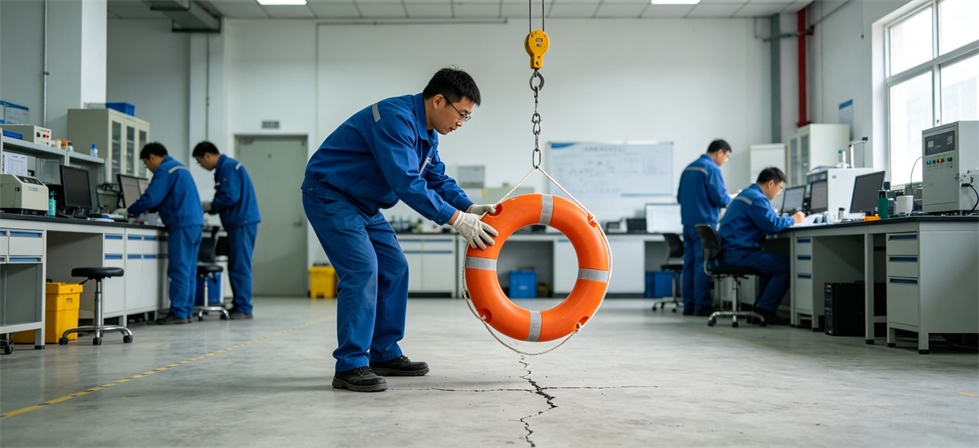 Flood Relief Products showing lifebuoy load test for bulk order inspection and export shipment coordination Flood Relief Products showing lifebuoy load test for bulk order inspection and export shipment coordination