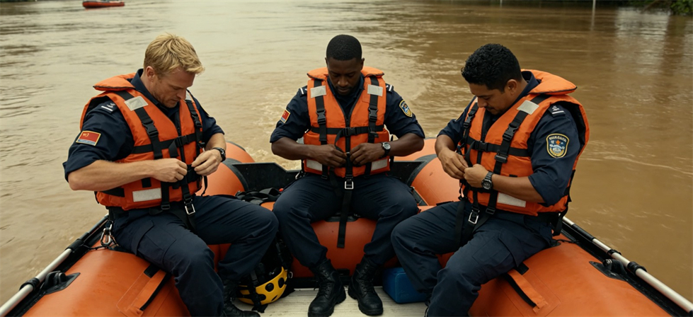 Flood Relief Products showing boat team preparation for government procurement and emergency reserve planning
