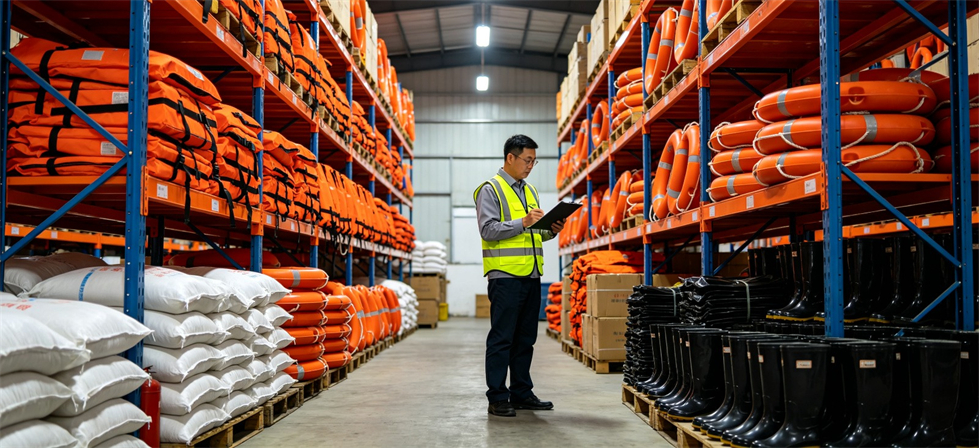 Flood Relief Products showing warehouse stock for flood response deployment and multi-site supply planning