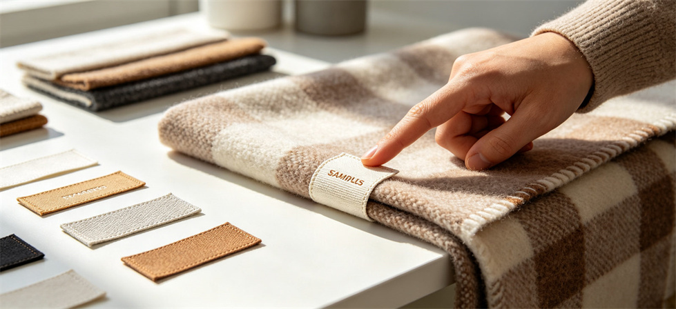 Relief blanket product record label review for linking samples, colour and buyer specification fields
