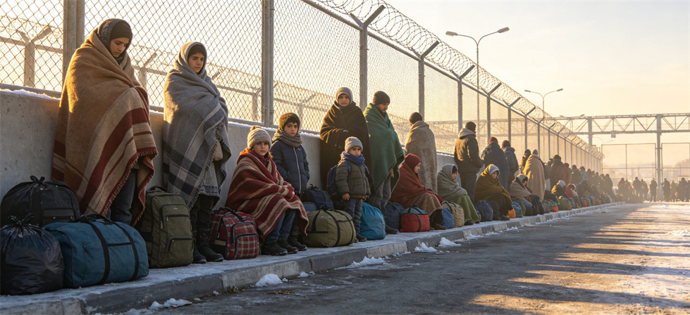 Relief blanket border waiting line for certification, sample charge and destination compliance questions