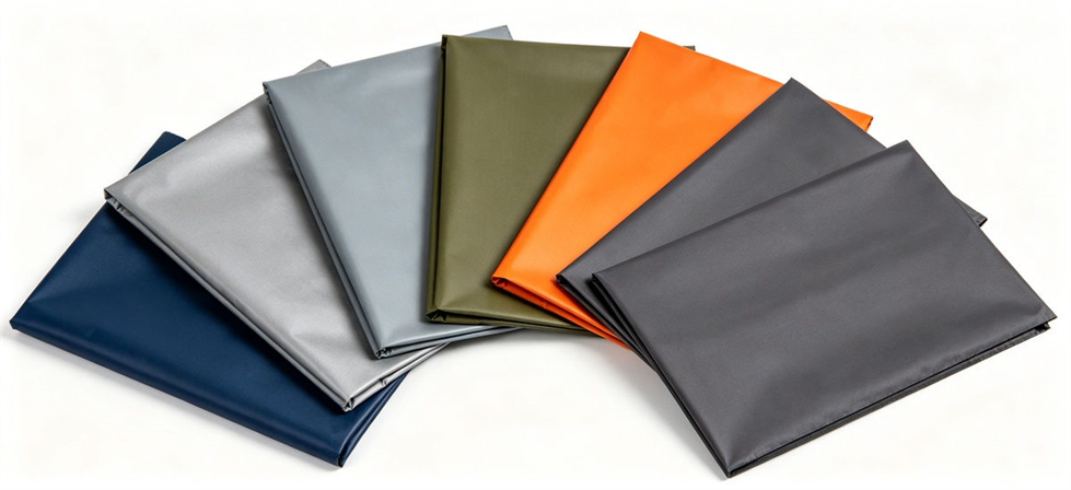 Relief blanket color and material samples arranged for recycled polyester specification review