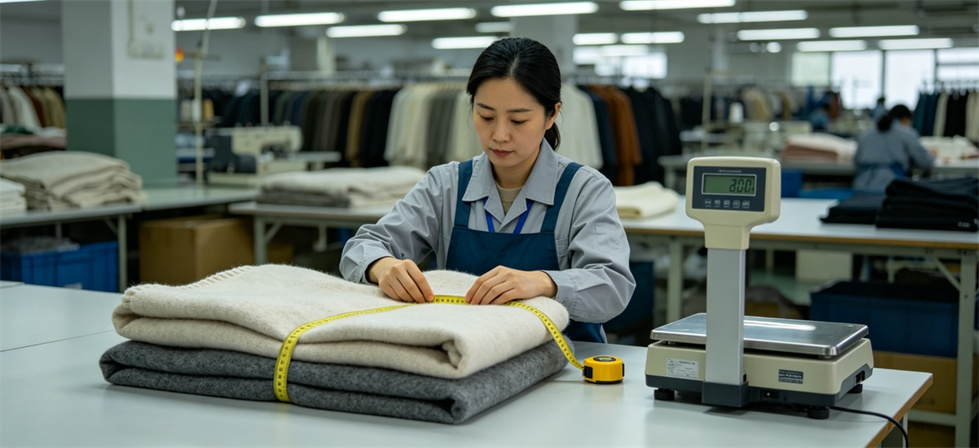 Blanket sample inspection shown for stockpile planning worksheet in institutional blanket procurement review