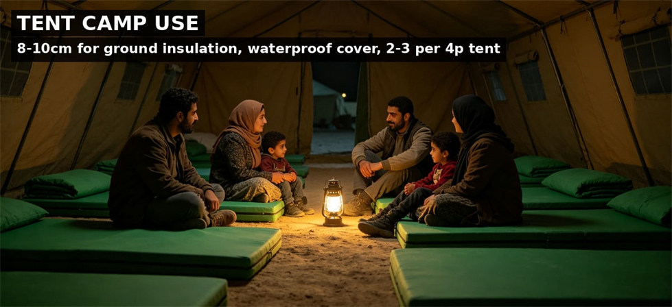 Disaster relief mattresses tent camp for institutional procurement, inspection and supply planning