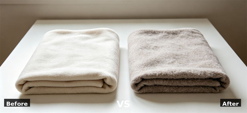 Comparison before after wash for institutional blanket procurement, inspection and supply planning