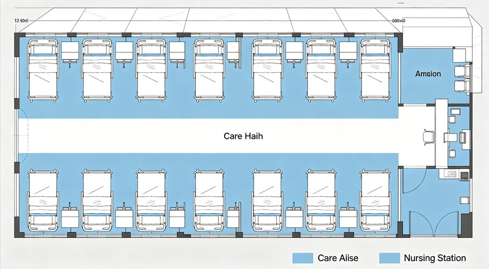 Case study 12 bed medical ward tent layout