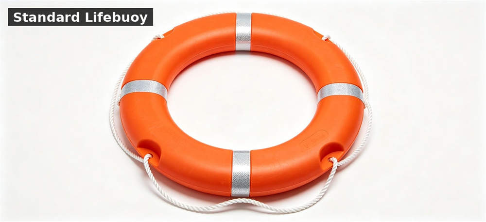 Lifebuoy orange 710mm white background for institutional procurement, inspection and supply planning