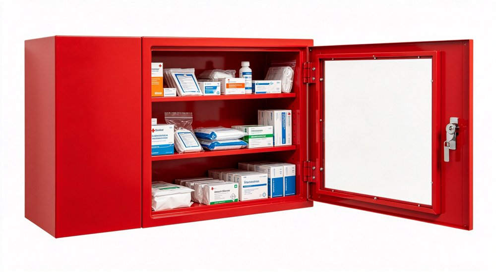 Eye-level view of professional rescue medical kit for FAQ About Rescue Medical Kits showing durable construction organized compartments and emergency medical supplies for wholesale institutional buyers