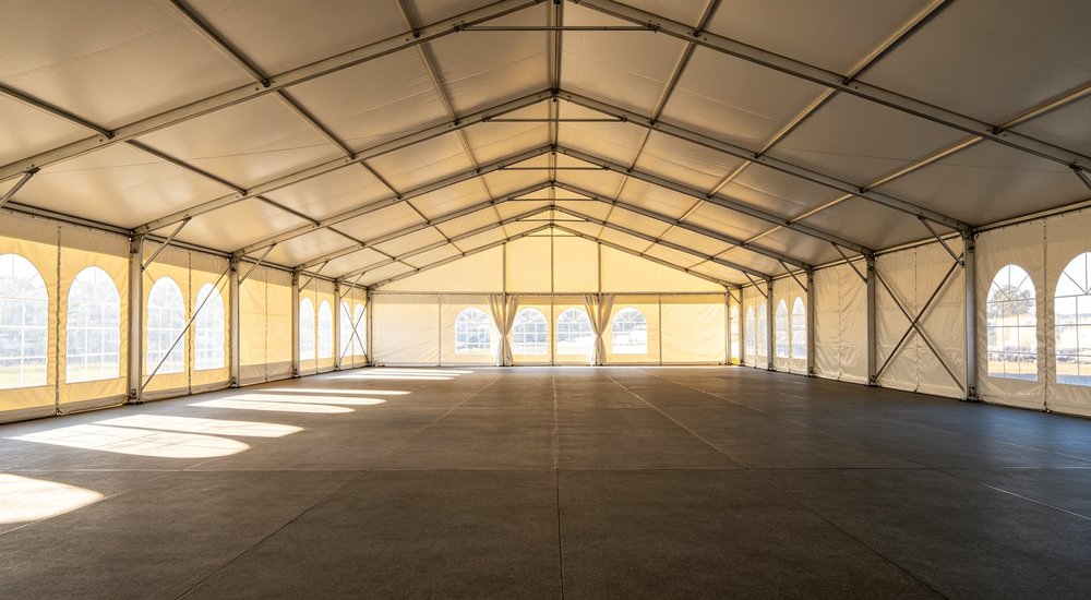 Emergency response tent captured during active deployment showing professional grade construction wind resistant frame and waterproof covering designed for long term use in challenging field conditions