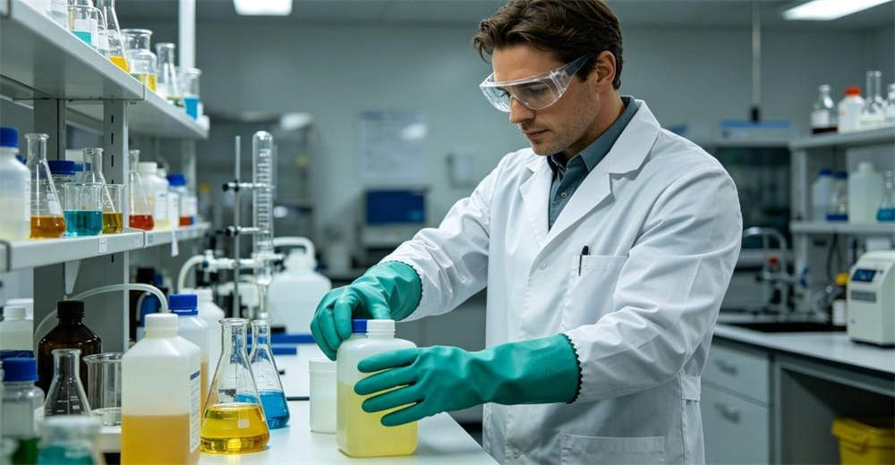 Chemical resistant gloves lab work industrial liquid protection safety gloves wholesale bulk supplier China