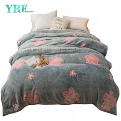 Selimut Bulu Dua Sebelah Cetakan Hijau Floral Cuddly