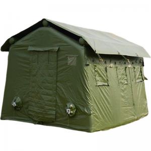 Military green windproof tent air column structure